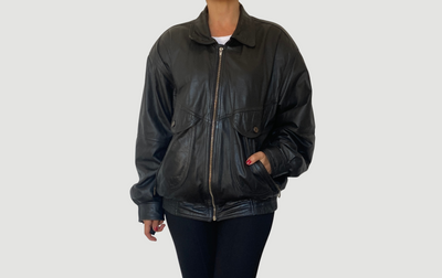 Bomber leather jacket