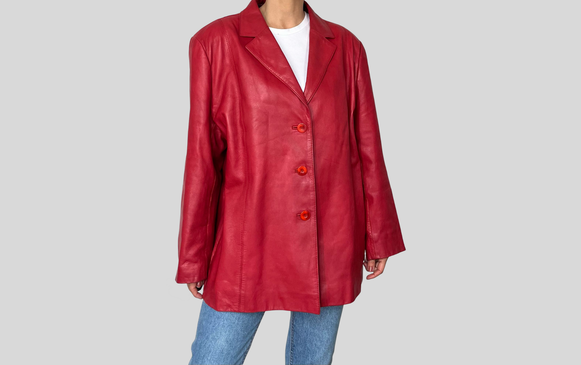 Vintage Red leather blazer