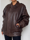 Dark brown Bomber leather jacket