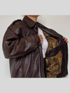 Dark brown Bomber leather jacket