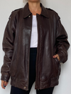 Dark brown Bomber leather jacket