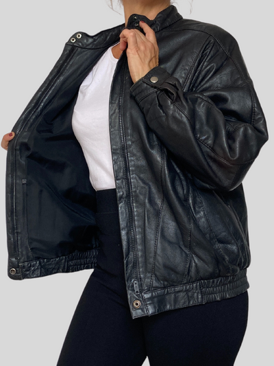 Bomber leather jacket