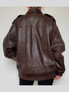 Dark brown Bomber leather jacket