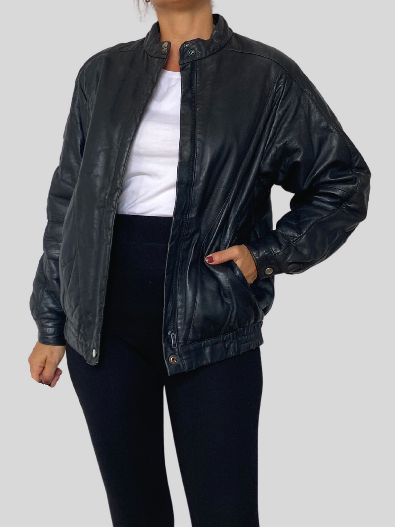 Bomber leather jacket