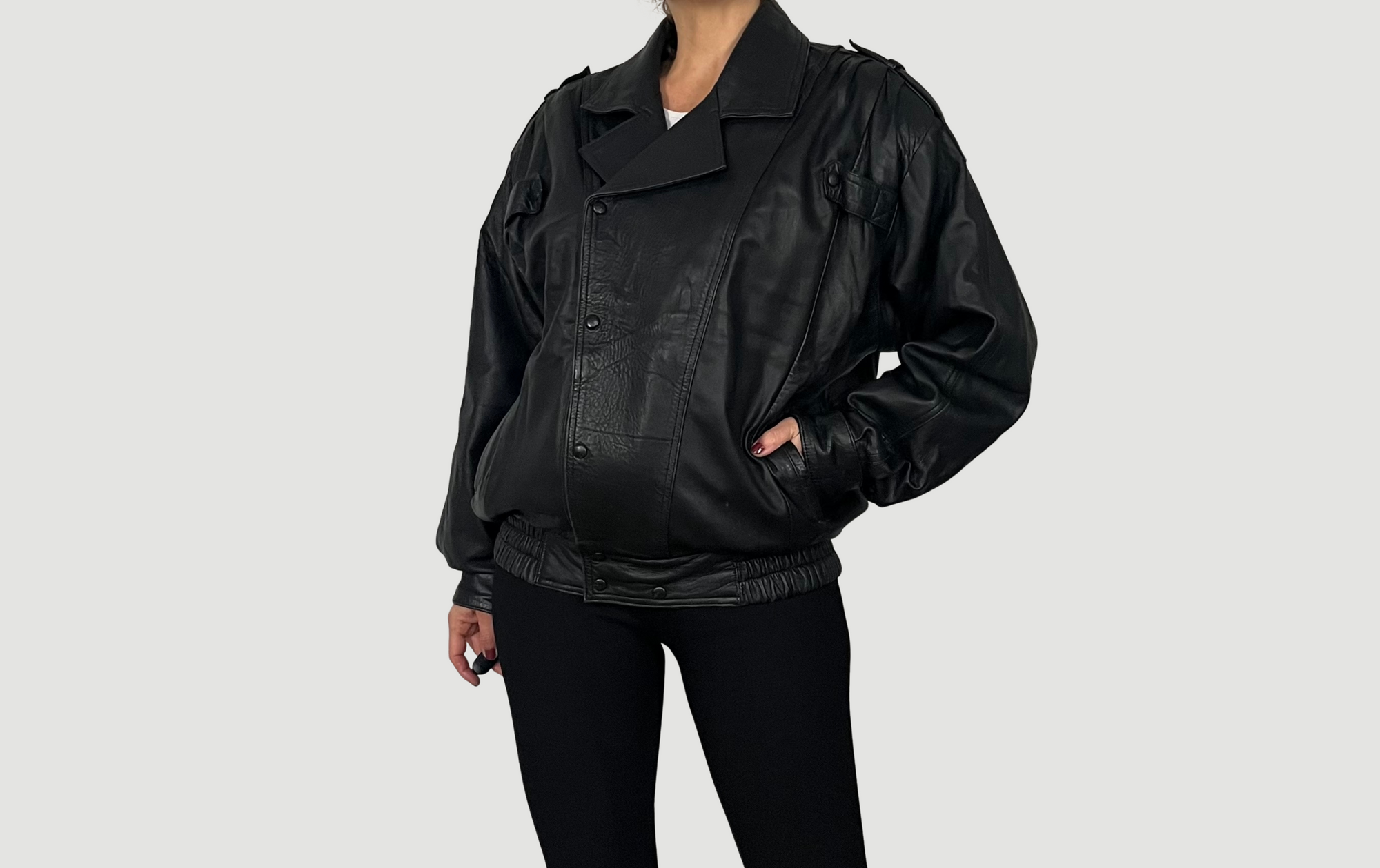 Bomber leather jacket