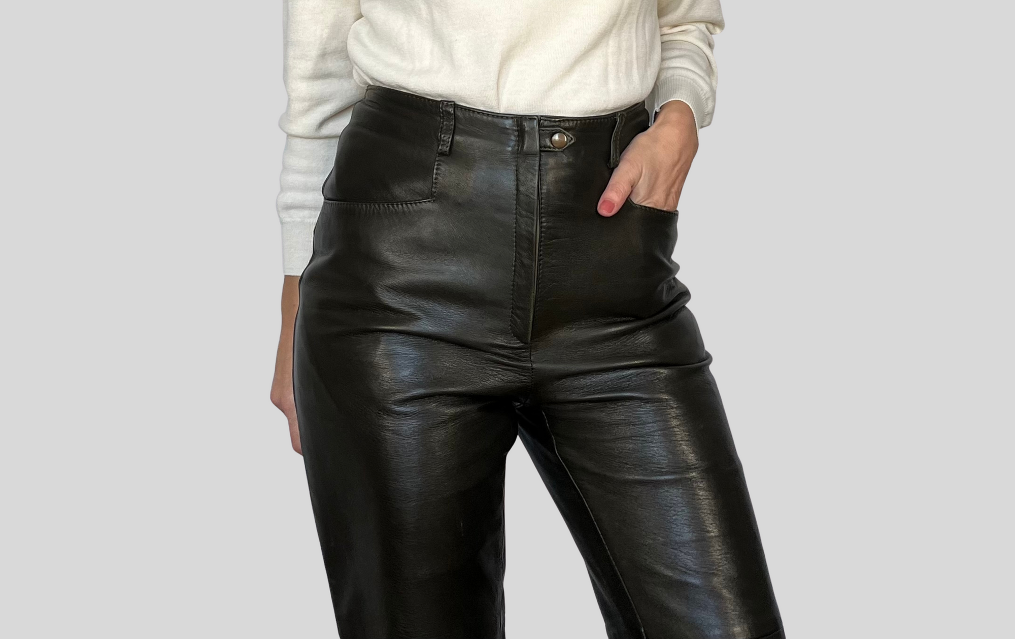 Dark Green Leather trousers