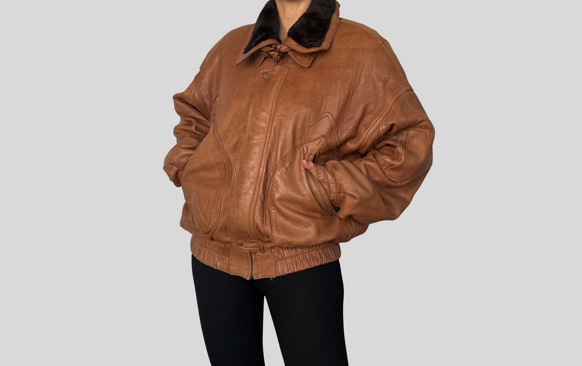 Aviator brown Bomber jacket