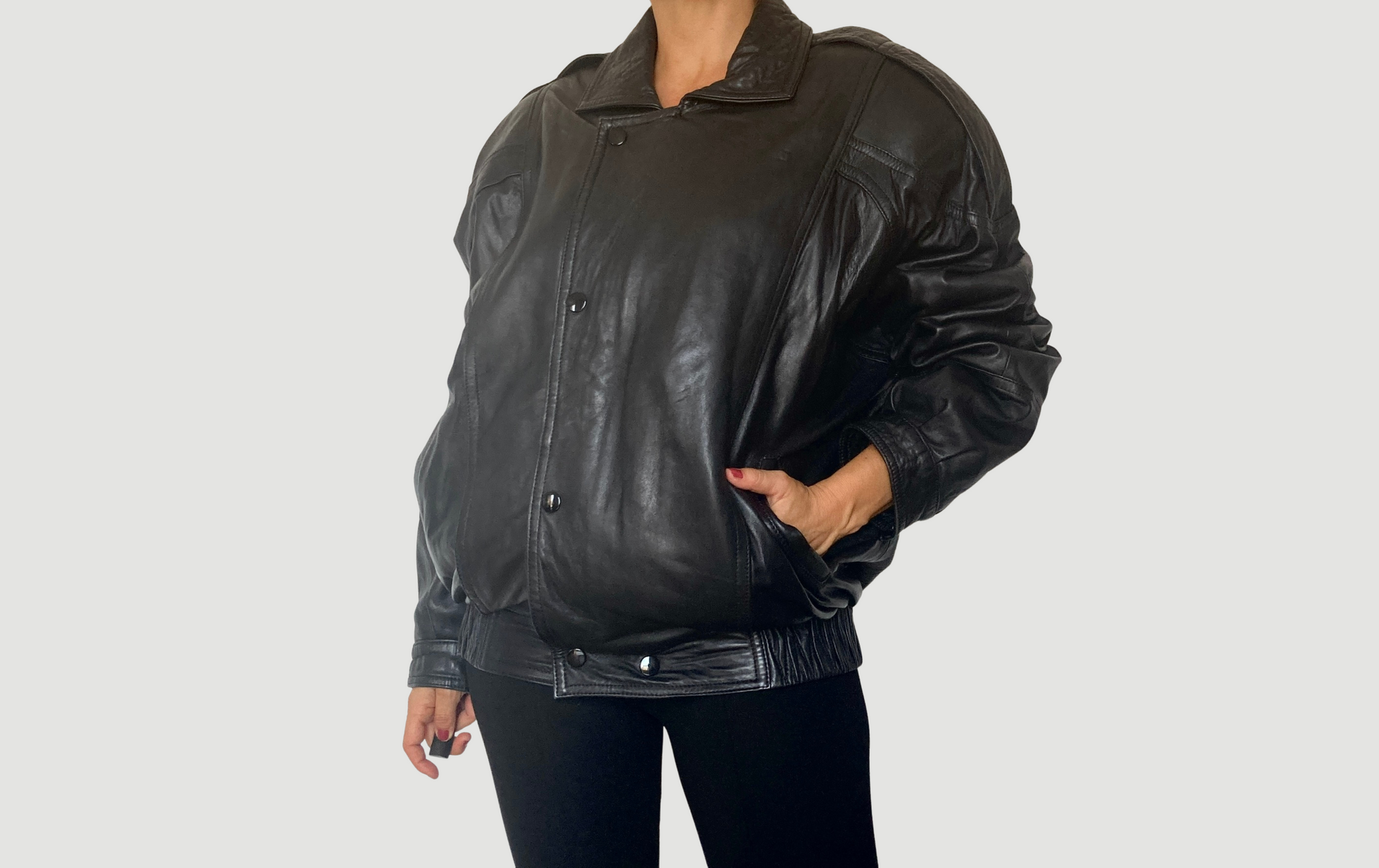 Black Bomber leather jacket