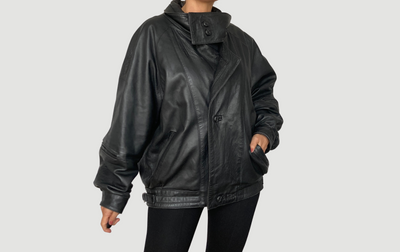 Black Bomber leather jacket