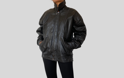 Bomber leather jacket