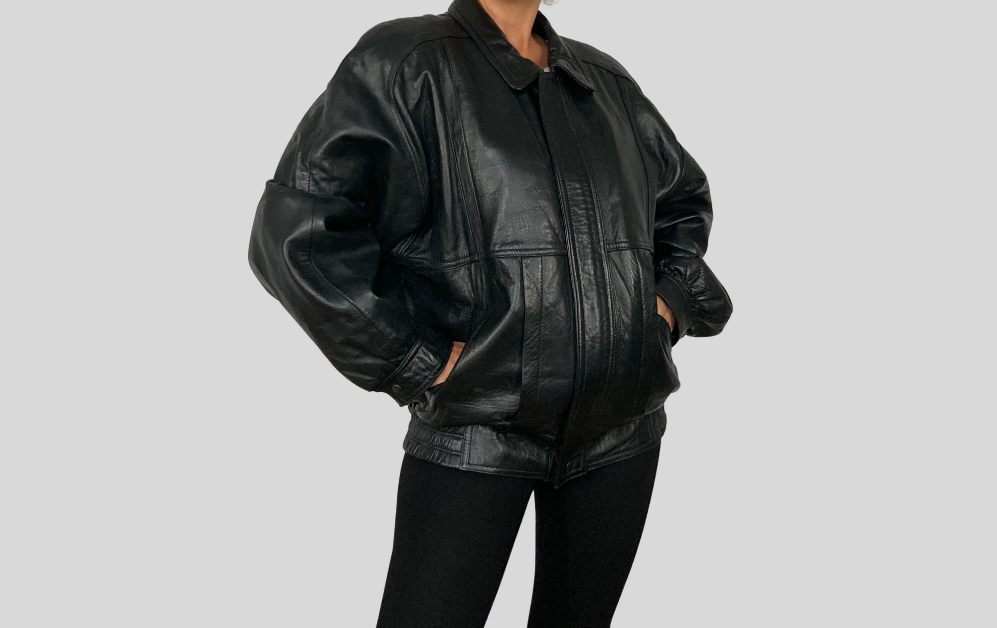 Bomber leather jacket