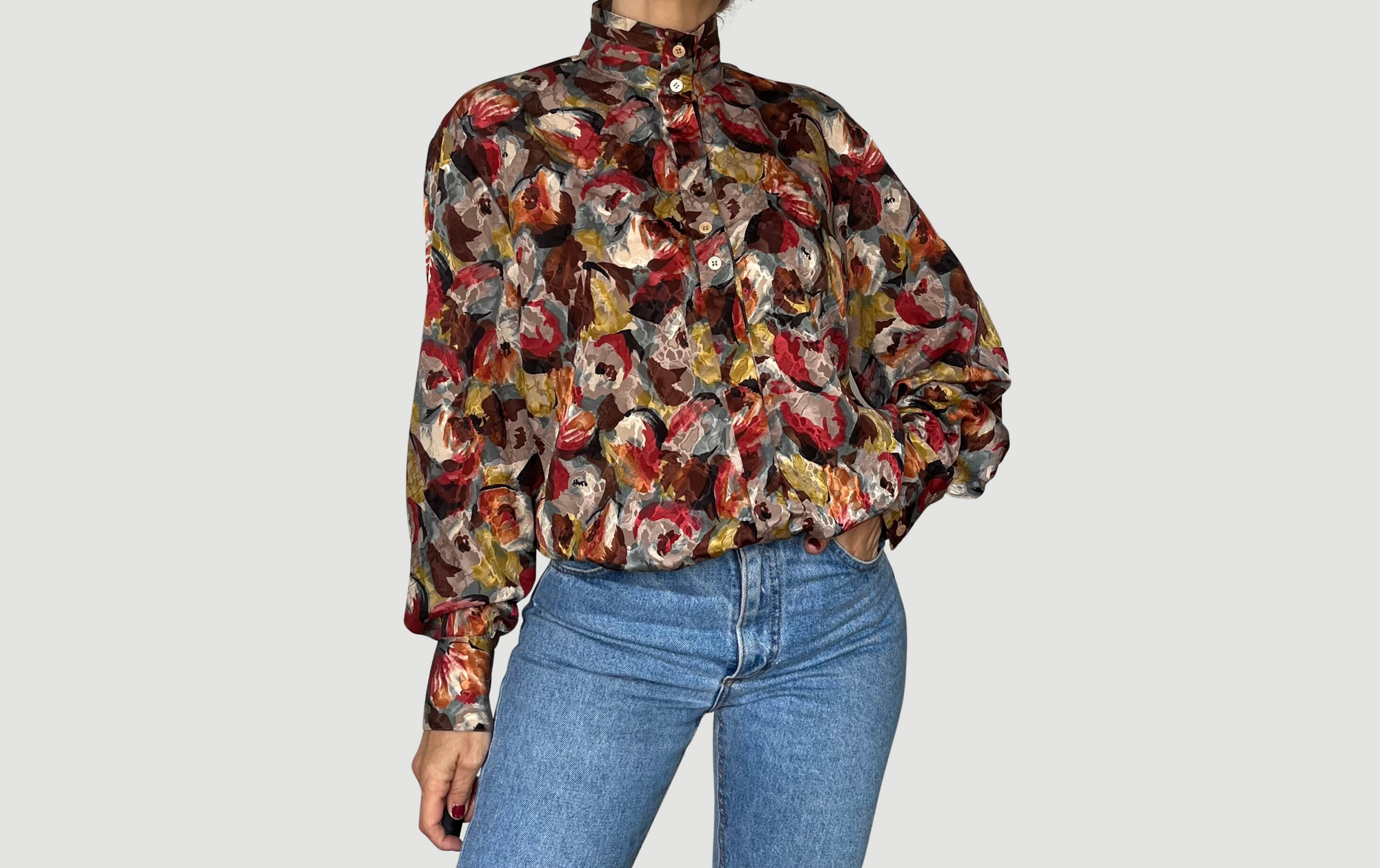 Vintage Abstract floral blouse