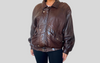 Dark brown Bomber leather jacket