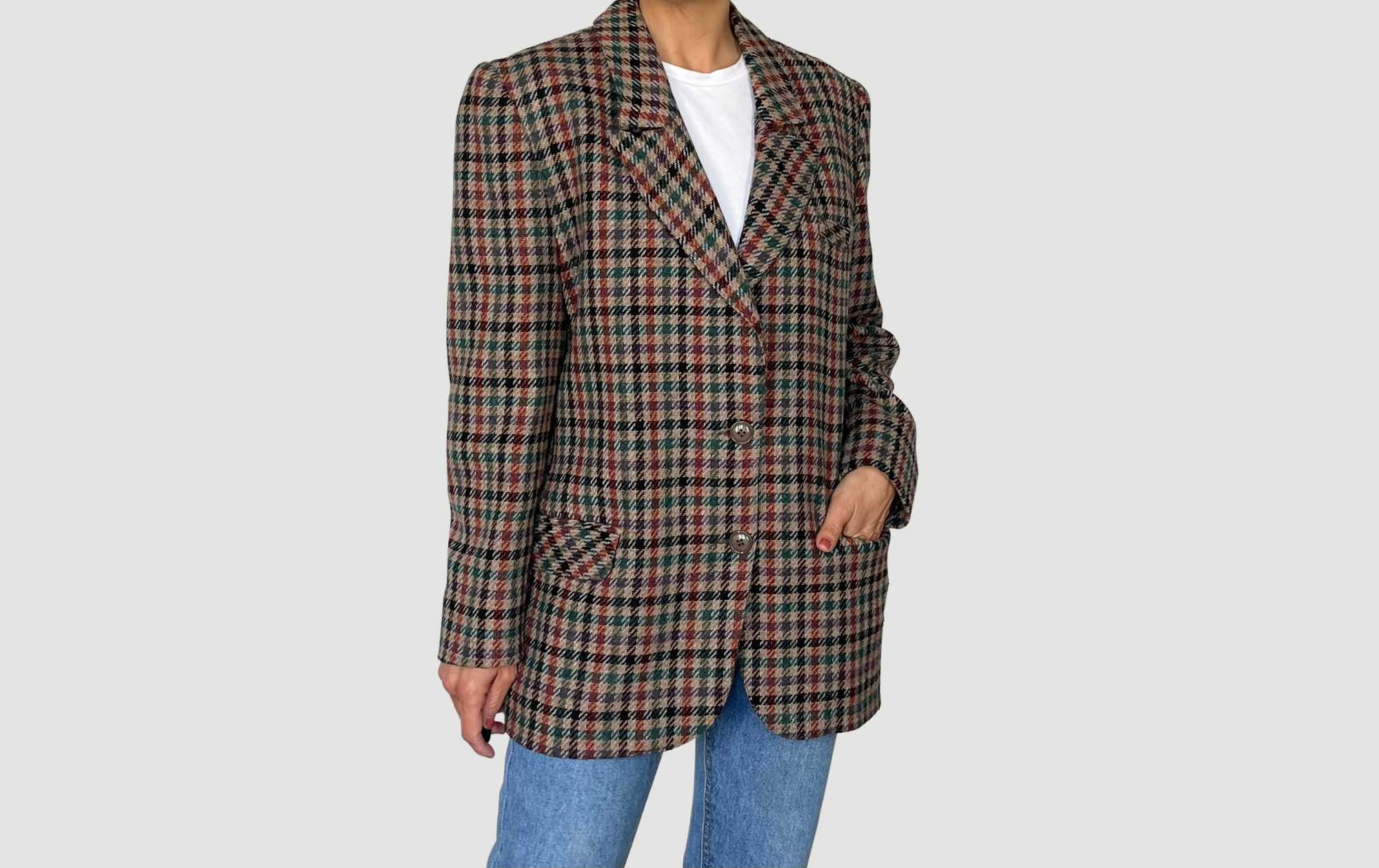 Plaid Wool Blazer