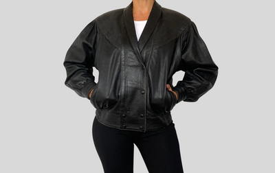 Black Bomber leather jacket