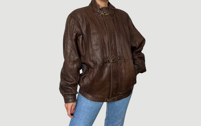 Vintage leather Bomber jacket