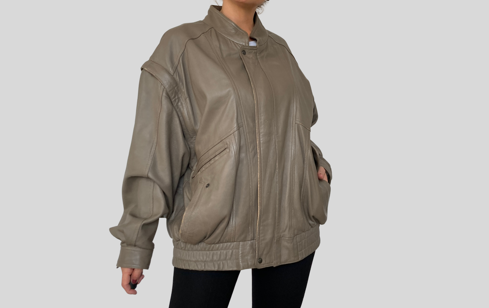 Light brown Bomber leather jacket