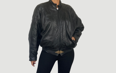 Black Bomber leather jacket