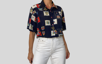 Boats & shields Print Blouse