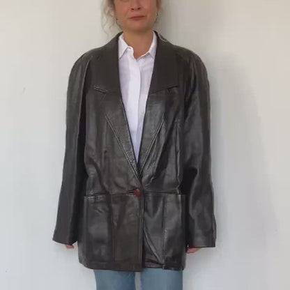 Dark brown leather jacket