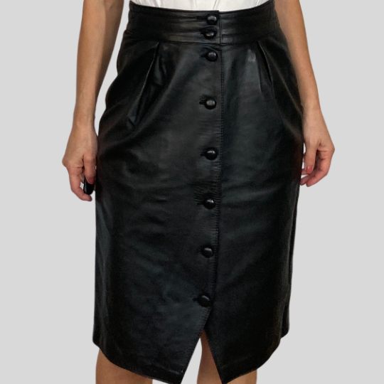 Black leather skirt