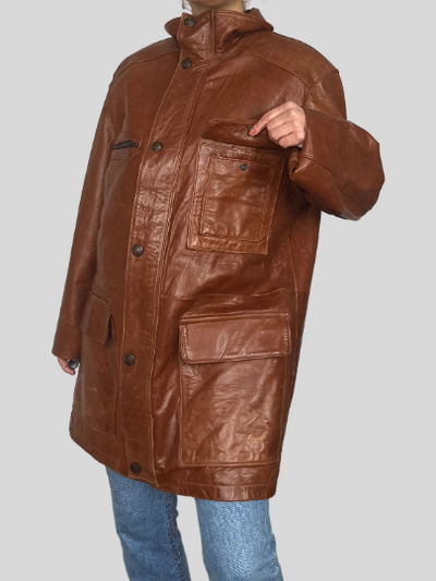 Military Leather Parka