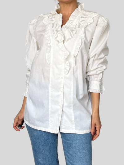 Vintage Folk Ruffled Blouse