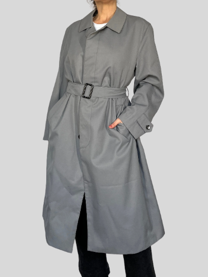 Gray Long Trench Coat