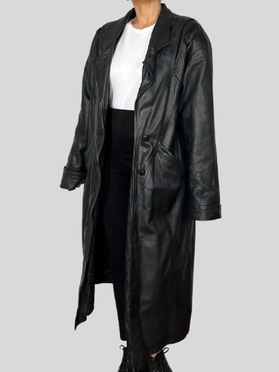 Vintage Leather Long coat