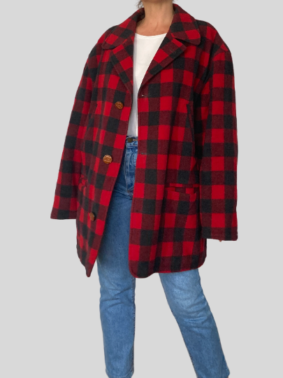 Plaid Wool Coat