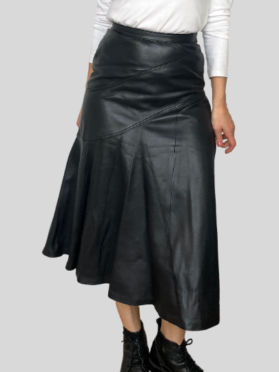 Black leather skirt