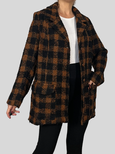 Plaid Wool Coat