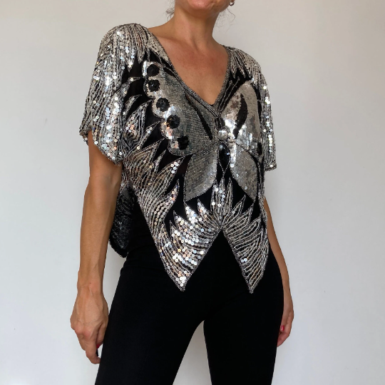 Silk Sequins Blouse