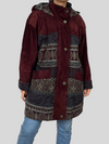 Suede Ethnic Coat with hood