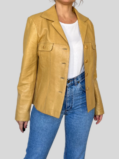 Yellow Leather Blazer