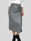 Gray leather skirt