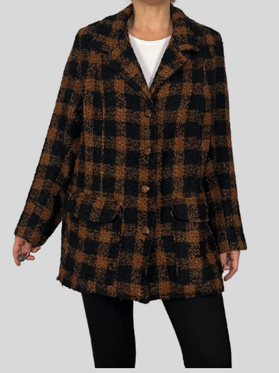 Plaid Wool Coat