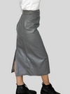 Gray leather skirt