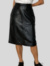 Leather skirt with pockets