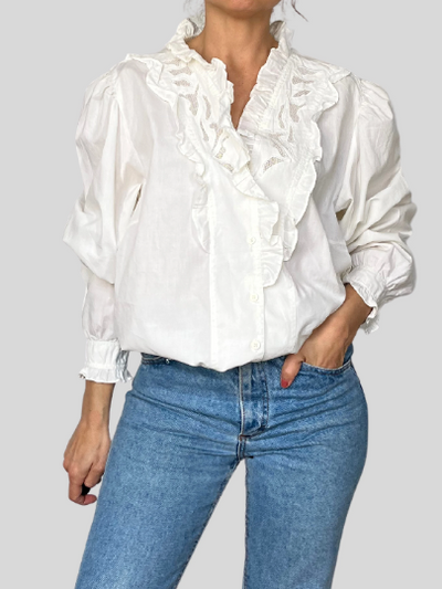 Vintage Folk Ruffled Blouse