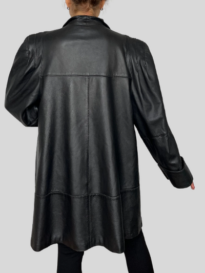 Black Leather Overcoat