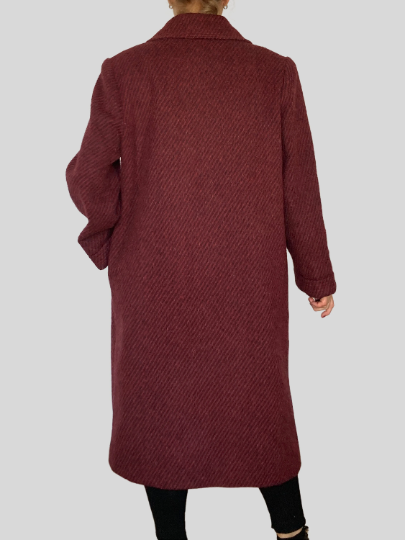 Burgundy Long Wool Coat