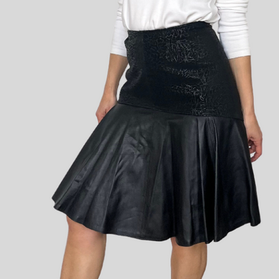 Black leather skirt