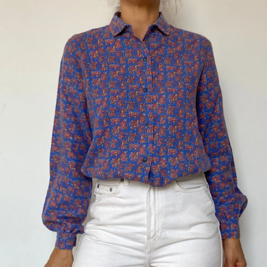Purple paisley blouse