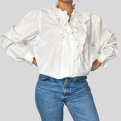 Vintage Folk Ruffled Blouse