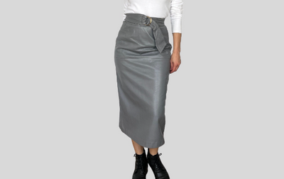 Gray leather skirt