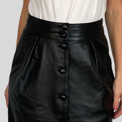 Black leather skirt