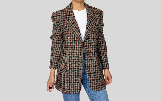 Plaid Wool Blazer