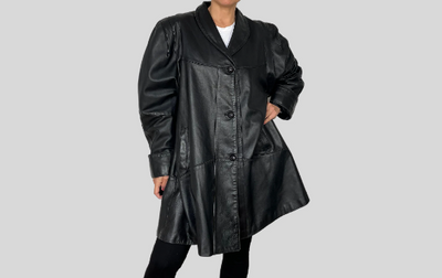 Black Leather Overcoat