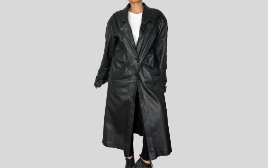 Vintage Leather Long coat